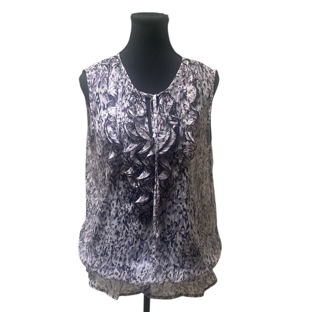 Quintessential Chic Black and Gray Women's Blouse GUC L